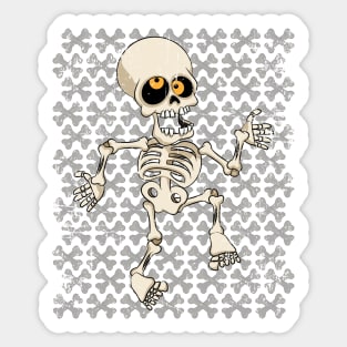 Funny Dancing Skeleton Halloween Gift Sticker